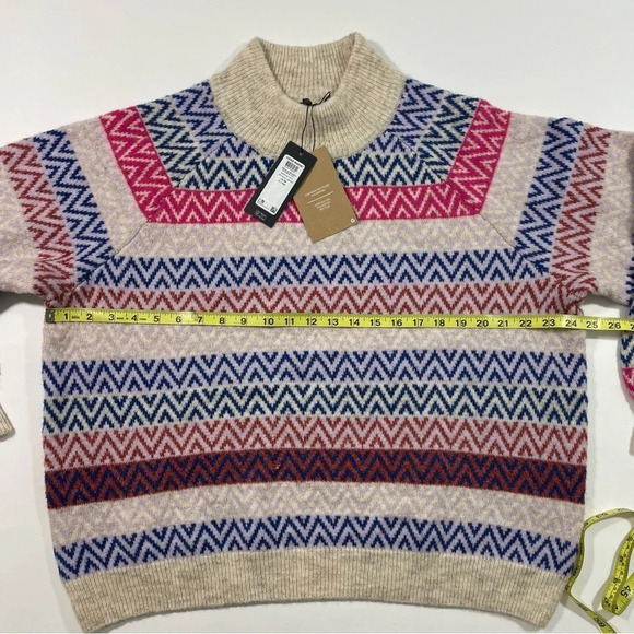 New Vero Moda Curve Rail High neck Sweater Multicolor Stripe - Picture 7 of 7